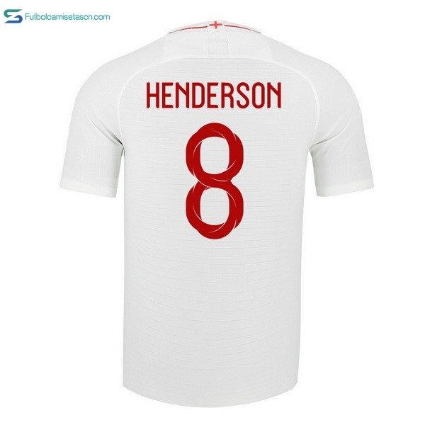 Camiseta Inglaterra 1ª Henderson 2018 Blanco